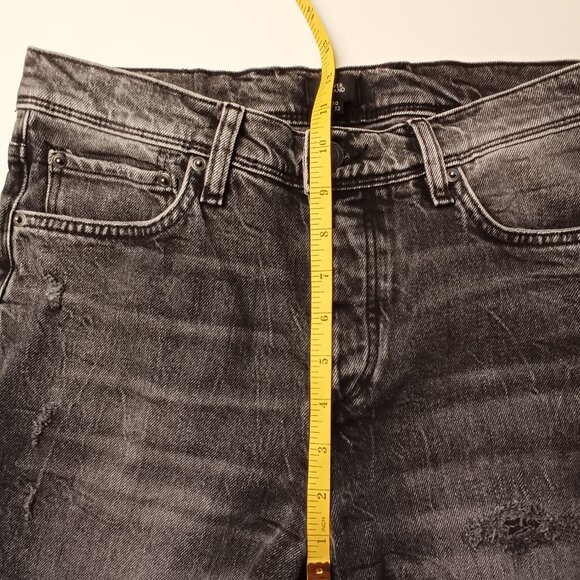 Mens River Island Buttonfly Jeans Size 30x32 Dylan Slim Charcoal Grey - Picture 9 of 11